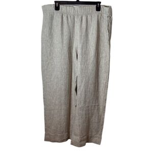 NWT, J. Jill Women's Beige/Sand, 100% Linen Pants, 3X, 24" Inseam